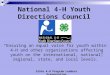 National 4-H Youth Directions Council “Ensuring an equal voice for youth within 4-H and other organizations affecting youth on the international, national,