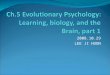 2008.10.29 LEE JI HOON. question 1. What is the meaning of evolutionary psychology. 2. Why is the taste aversion learning important