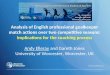 Analysis of English professional goalkeeper match actions over two competitive seasons: Implications for the coaching process Andy Elleray and Gareth Jones