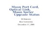 Muon Port Card, Optical Link, Muon Sorter Upgrade Status M.Matveev Rice University December 17, 2009