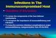 Infections In The Immunocompromised Host Objectives of this lecture:  To review the components of the host defense mechanisms  To recognize the importance
