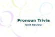 Pronoun Trivia Unit Review. Determine the case of each pronoun John and he went to the movies