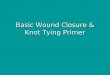 Basic Wound Closure & Knot Tying Primer. Objectives Provide basic information on commonly used suture materials Provide basic information on commonly