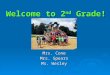 Welcome to 2 nd Grade! Mrs. Cone Mrs. Spears Ms. Wesley