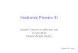 Hadronic Physics III Geant4 Tutorial at Jefferson Lab 11 July 2012 Dennis Wright (SLAC) Geant4 9.6 beta