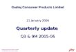 Godrej Consumer Products Limited Q3 2005-06 Performance Update Godrej Consumer Products Limited 21 January 2006 Quarterly update Q3 & 9M 2005-06