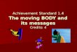 Achievement Standard 1.4 The moving BODY and its messages Credits: 4