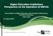 THE VOICE OF HIGHER EDUCATION LEADERSHIP 1 Higher Education Institutions Perspective on the Operation of NSFAS Presentation to Higher Education and Training
