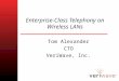 Enterprise-Class Telephony on Wireless LANs Tom Alexander CTO VeriWave, Inc