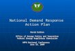 National Demand Response Action Plan David Kathan Office of Energy Policy and Innovation Federal Energy Regulatory Commission APPA National Conference