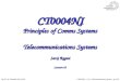 CT0004NI – L.03 – Telecommunications Systems - pp 1/50 Telecommunications Systems Saroj Regmi Lecture 03 CT0004NI Principles of Comms Systems By: Dr. N