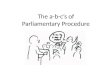 The a-b-c’s of Parliamentary Procedure. What is Parliamentary Procedure? It’s a SET OF RULES for conducting meetings. It allows EVERYONE to be heard and