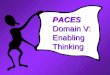 PACES Domain V: Enabling Thinking PACES is: Indicators Seven Domains Teaching & Learning Components