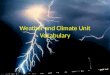 Weather and Climate Unit Vocabulary. Weather Short-term conditions