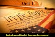 Unit 1 Beginnings and Ideal of American Government