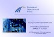 European Investment Fund Promoting innovative SMEs in Europe RITTS Valencia /Pricova Seminar 13 December 2002