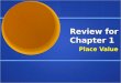 Review for Chapter 1 Place Value. Objective 1.2 Read and write numbers through 999,999 Expanded Form Expanded form is a way to write a number that shows