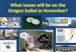 What issues will be on the Oregon ballot in November?