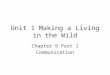Unit 1 Making a Living in the Wild Chapter 9 Part 1 Communication