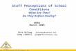 The Center for Educational Effectiveness, Inc. 1 Staff Perceptions of School Conditions What Are They? Do They Reflect Reality? WERA March 2008 Pete Bylsma