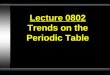 Lecture 0802 Trends on the Periodic Table. PERIODIC TRENDS Li Na K