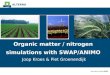 ALTERRA Organic matter / nitrogen simulations with SWAP/ANIMO Joop Kroes & Piet Groenendijk