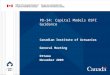 PD-34: Capital Models OSFI Guidance Canadian Institute of Actuaries General Meeting Ottawa November 2009