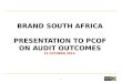 BRAND SOUTH AFRICA PRESENTATION TO PCOF ON AUDIT OUTCOMES 21 OCTOBER 2014 11