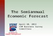 The Semiannual Economic Forecast April 30, 2013 ISM Business Survey Committees
