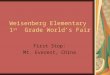 Weisenberg Elementary 1 st Grade World’s Fair First Stop: Mt. Everest, China