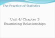 The Practice of Statistics Unit 4/ Chapter 3 Examining Relationships