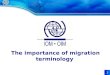1 The importance of migration terminology. 2 Migration Terminology Importance of terminology in the area of migration Challenges in the area of migration