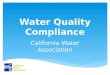 Water Quality Compliance California Water Association
