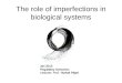 The role of imperfections in biological systems Jan 2013 Regulatory Genomics Lecturer: Prof. Yitzhak Pilpel