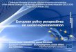 European policy perspectives on social experimentation Antoine SAINT-DENIS and Szilvia KALMAN, European Commission - DG Employment, social affairs and