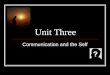 Unit Three Communication and the Self. How do we define ourselves? Moods Appearance Social Traits Social Roles Beliefs (Religious, Political) Talents