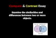 Compare & Contrast Essay Examine the similarities and differences between two or more objects