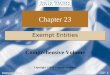 C23 - 1 Comprehensive Volume Chapter 23 Exempt Entities Copyright ©2010 Cengage Learning Comprehensive Volume