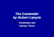 The Contender by Robert Lipsyte Vocabulary and Literary Terms