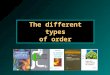 The different types of order. What is order? ‘’An infinite set of points is geometrically ordered, if it is generated by a determinist algorithm of finite