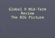Global 9 Mid-Term Review The BIG Picture. The Basics Every civilization has a distinctive way they live called their CULTURE Every civilization tends