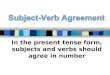 In the present tense form, subjects and verbs should agree in number