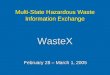 Multi-State Hazardous Waste Information Exchange WasteX February 28 – March 1, 2005