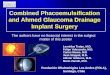 Combined Phacoemulsification and Ahmed Glaucoma Drainage Implant Surgery Leonidas Traipe, M.D. Felipe Valenzuela, M.D. Carlos Nieme, M.D Juan Stoppel,