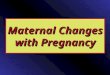 Maternal Changes with Pregnancy. Pregnancy is a period of adaptation for : The needs of the fetusThe needs of the fetus Meeting the stress of pregnancy