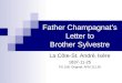 Father Champagnat’s Letter to Brother Sylvestre La Côte-St. André, Isère 1837-11-25 PS 158; Original: AFM 111.26