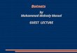 Botnets by Mohammad Mehedy Masud GUEST LECTURE. Botnets ● Introduction ● History ● How to they spread? ● What do they do? ● Why care about them? ● Detection