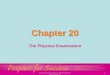 1 Chapter 20 The Physical Examination Elsevier items and derived items © 2009 by Saunders, an imprint of Elsevier Inc