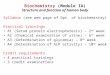 Biochemistry (Module IA) Structure and function of human body Syllabus (see web page of Dpt. of biochemistry) Practical trainings A1 (Serum protein electrophoresis)