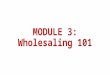 MODULE 3: Wholesaling 101. Now that we’ve laid some groundwork of essential terms and definitions, we’ll delve into the mechanics of the wholesaling and